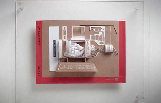 Advertising Briefs Turned into Paper Art