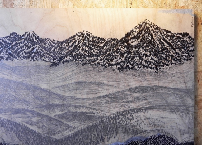 Overlook Woodcut Drawing11