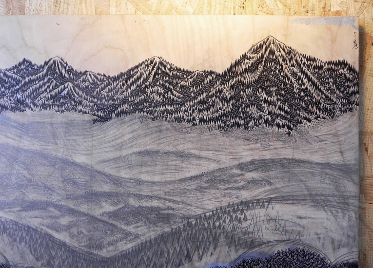 Overlook Woodcut Drawing11