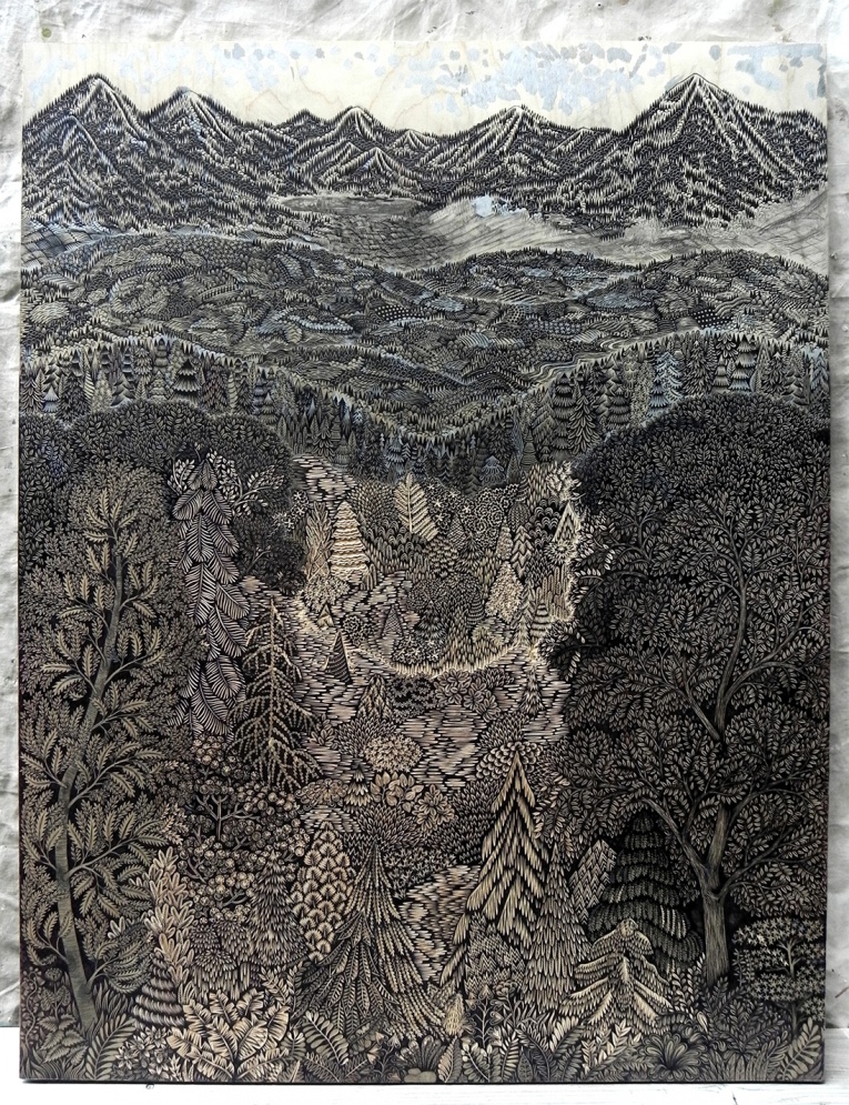 Overlook Woodcut Drawing6