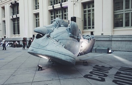 Basketball Sculpture With Sneakers