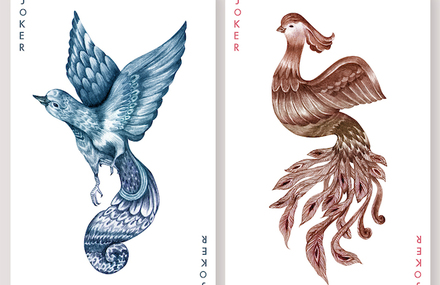 Playing Cards With Birds Illustrations