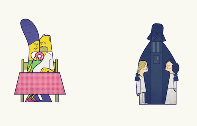 Famous Pop Culture Couples Illustrations