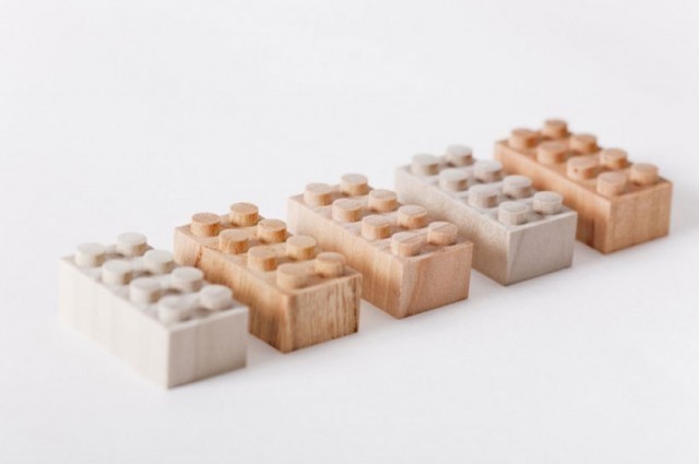 14-Wooden Lego Bricks by Mokulock