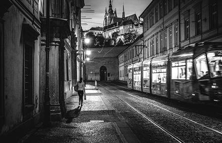 Prague at night