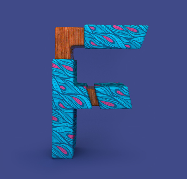 3D Patterned Alphabet-F