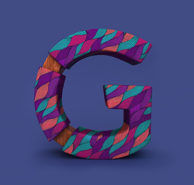 3D Patterned Alphabet-G