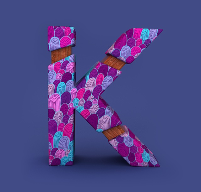 3D Patterned Alphabet-K