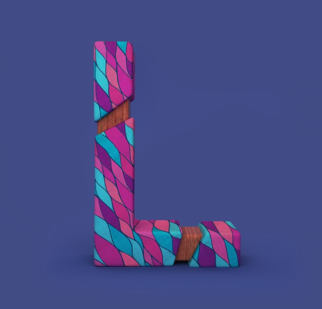 3D Patterned Alphabet-L
