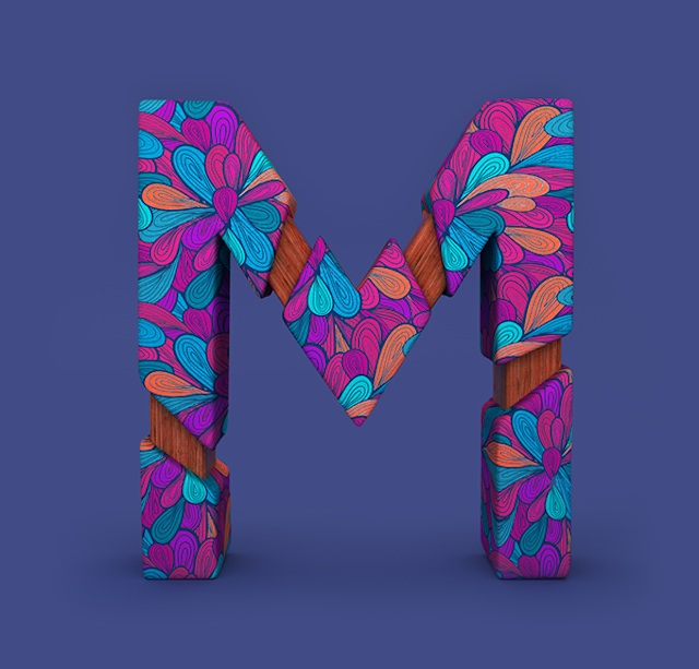 3D Patterned Alphabet-M