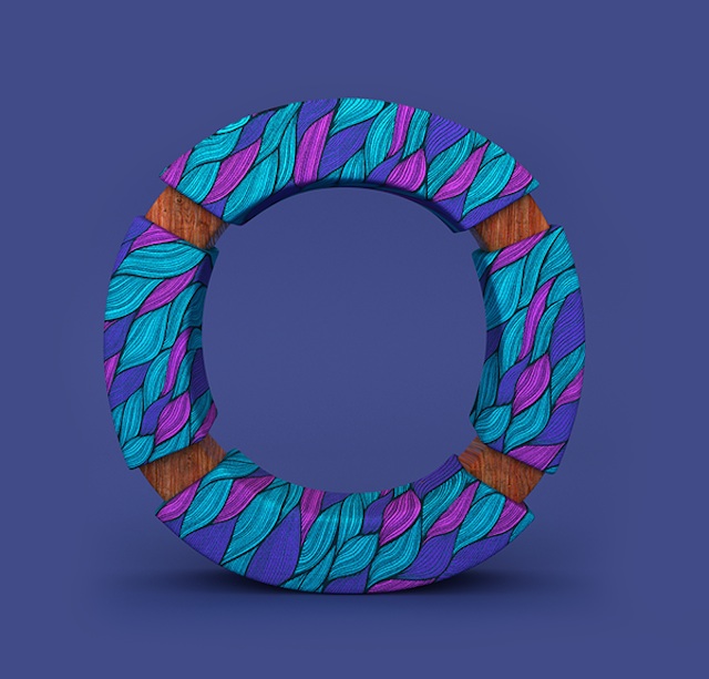 3D Patterned Alphabet-O