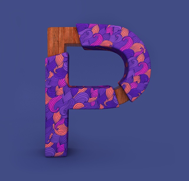 3D Patterned Alphabet-P