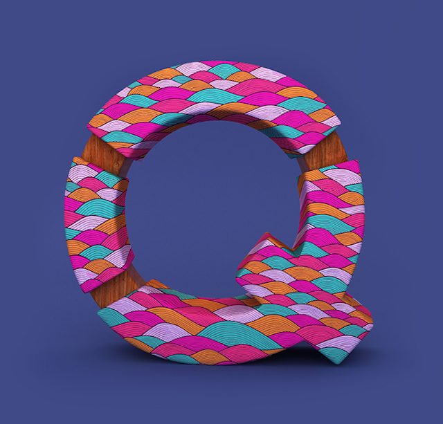3D Patterned Alphabet-Q