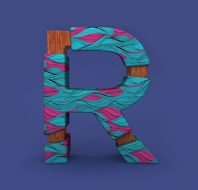 3D Patterned Alphabet-R