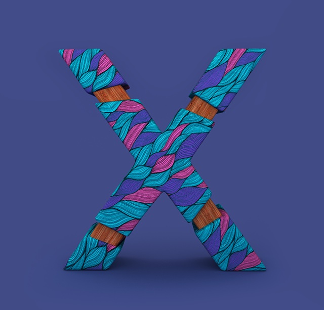 3D Patterned Alphabet-X