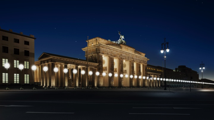 Berlin Wall rebuilt in Glowing Orbs_0
