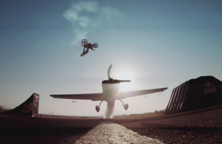 Dirtbike Backflips over Aerobatic Plane