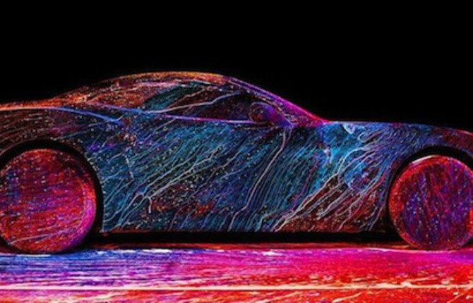 Glowing Painted Ferrari