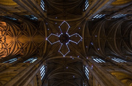 Laser Constellation on A Church’s Ceiling