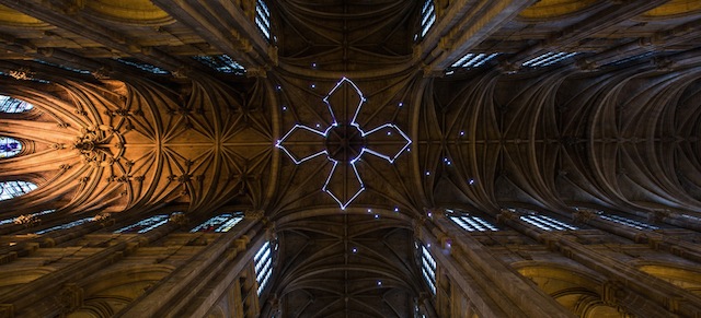 Laser Constellation On A Church's Ceiling-1