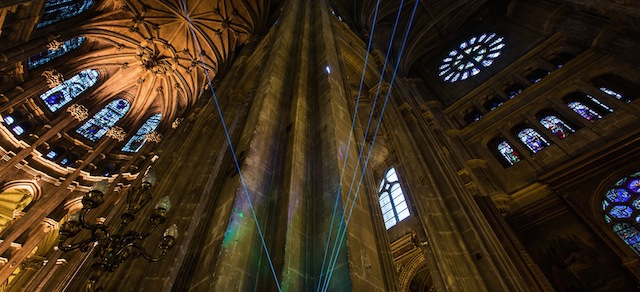 Laser Constellation On A Church's Ceiling-3