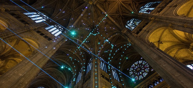 Laser Constellation On A Church's Ceiling-4
