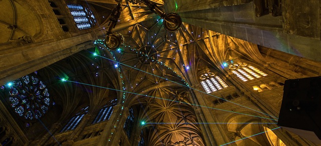 Laser Constellation On A Church's Ceiling-6