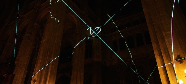 Laser Constellation On A Church's Ceiling-8