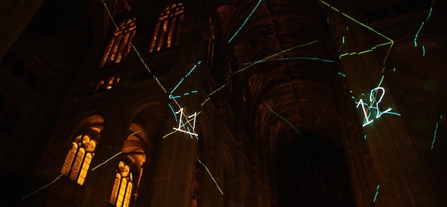 Laser Constellation On A Church's Ceiling-9