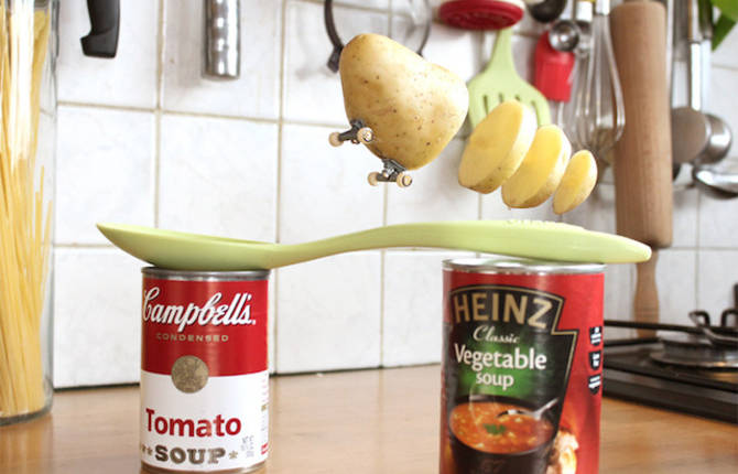Skating Food in The Kitchen
