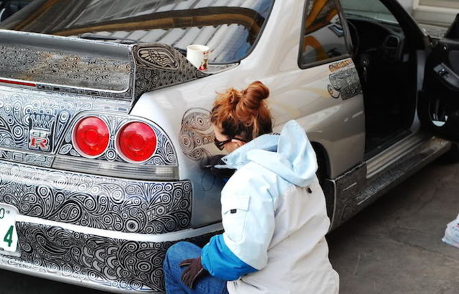 Customized Car With A Marker