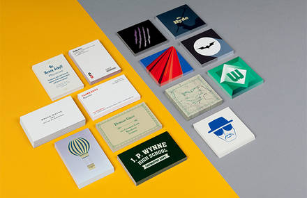Business cards for pop culture characters with “Double Lives”