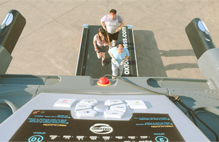 giant treadmill for 10 runners at the same time!