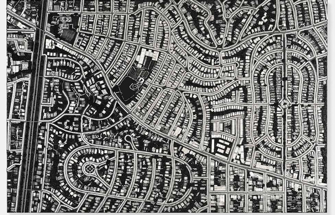 Cityscapes Made with Scalpels by Damien Hirst