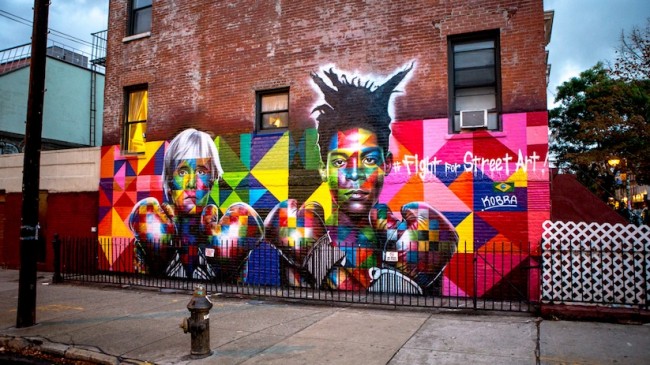 Colorful Wall of Basquiat and Warhol_0