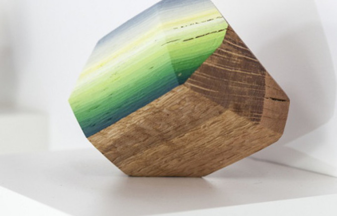 Gradient Painted Piece of Wood