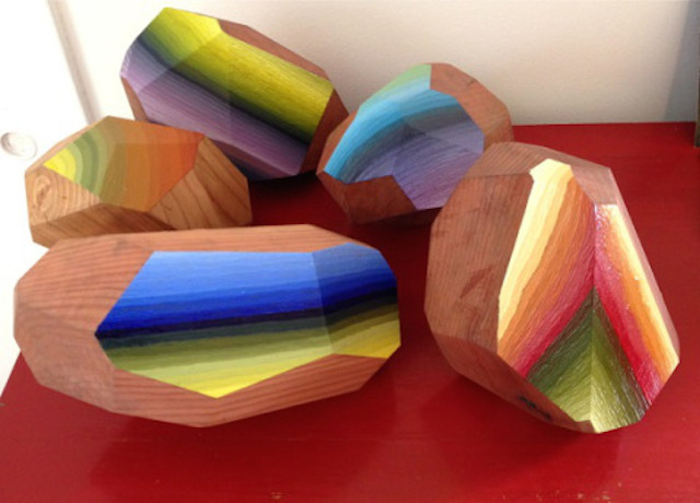 Gradient Painted Piece of Wood-8