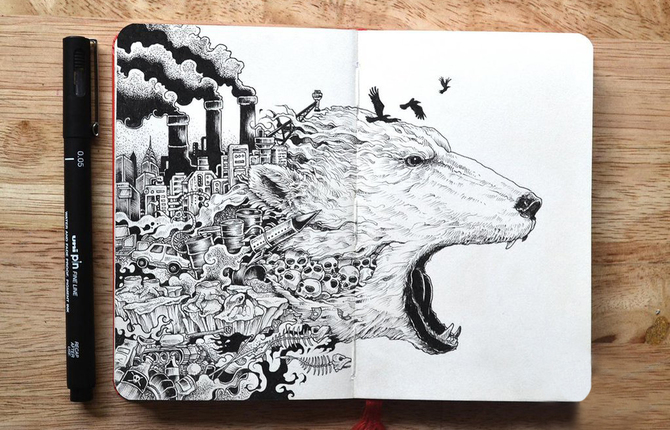 Hyperdetailed Drawings by Kerby Rosanes