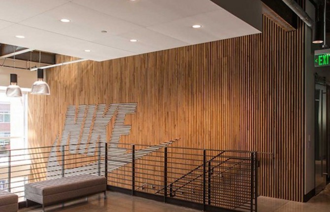 Nike Wood Feature Wall