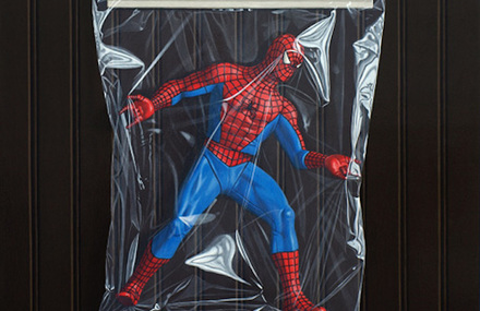 Paintings of Super Heroes in Plastic Pocket