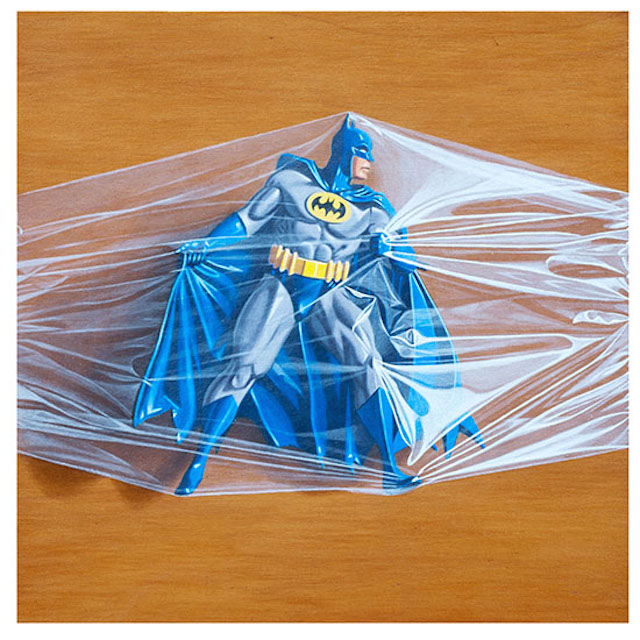 Paintings of Super Heroes in Plastic Pocket -12