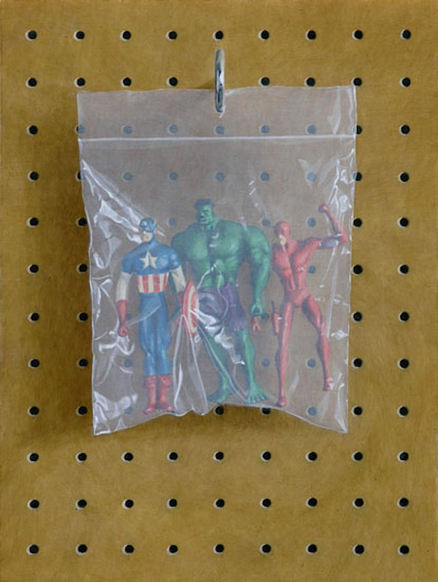 Paintings of Super Heroes in Plastic Pocket -3
