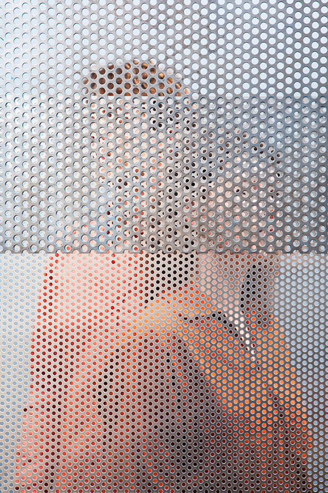 People Behind Perforated Screen-2