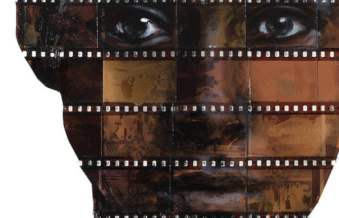 Portraits Painted on Film Negatives