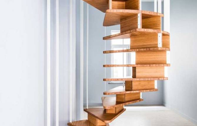 Wooden Spiral Staircase