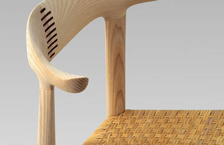 PP 505 The Cow Horn chair (1952) par Hans Wegner pour PP Mobler