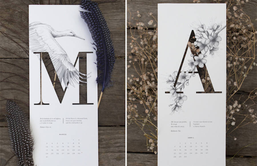 Delicate 2015 Illustrated Calendar