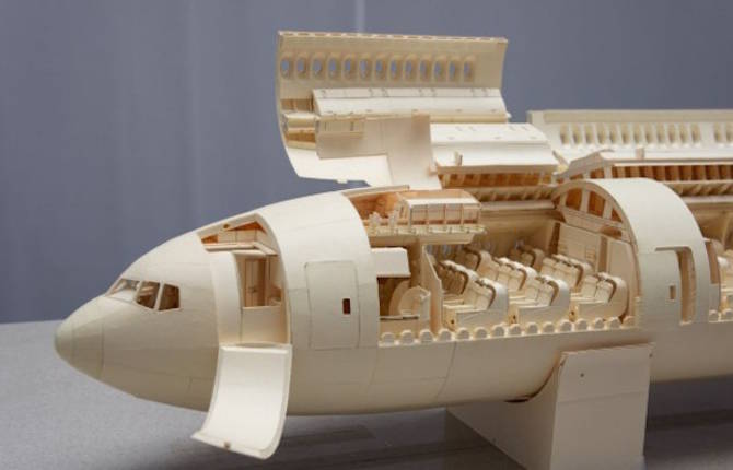 Detailed Airplane Made of Paper