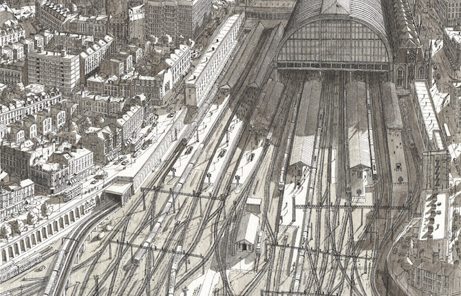 Detailed Cityscapes from Artist Memory