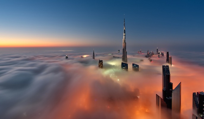 Fog Over Dubai Buildings Photography_1